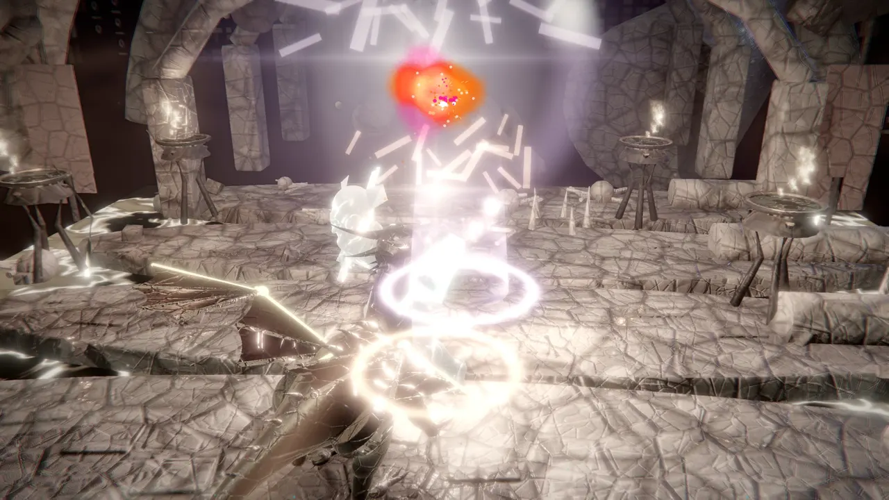 A hero being deleted in a burst of white light